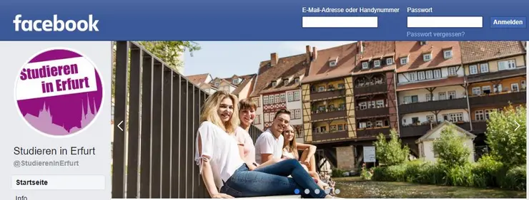 [Translate to English:] Facebookkanal "Studieren in Erfurt"