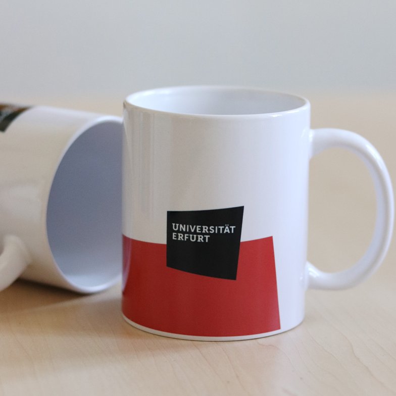Coffee cup with logo of the University of Erfurt (red)