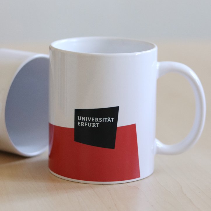 Kaffeetasse mit Uni Logo (rot)