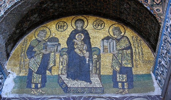 Mosaik über dem Südportal der Hagia Sophia