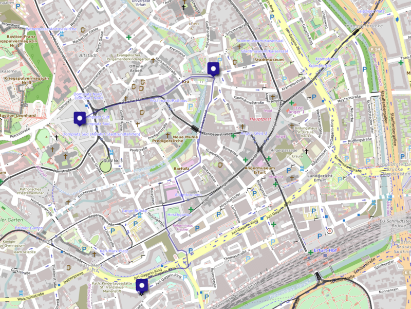 Karte Innenstadt Erfurt