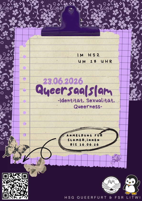 Poster zum Queersaalslam im Sommer 2026