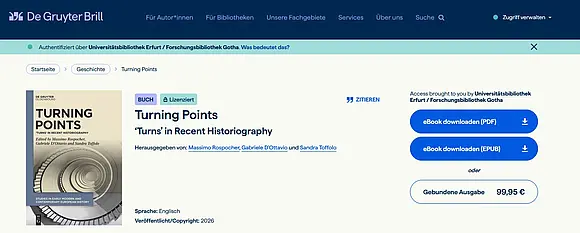 Screenshot der de Gruyter Verkaufsseite mit Anzeige des Sammelbandes.