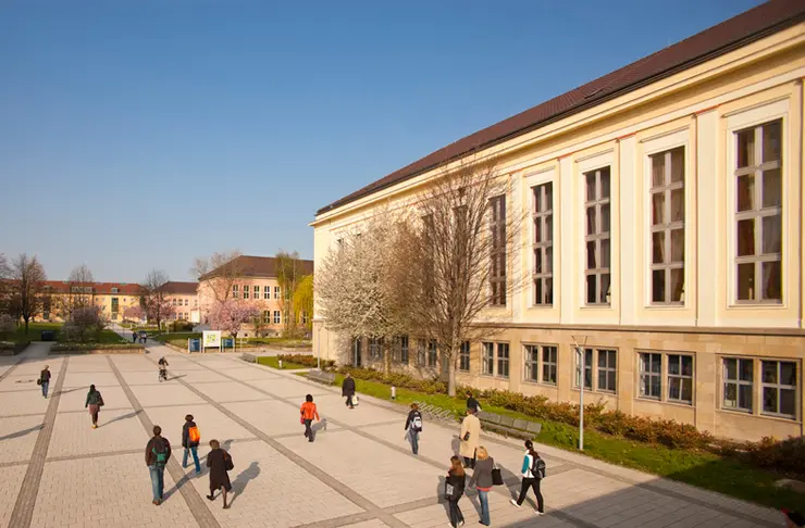 Der Campus der Universität Erfurt von oben