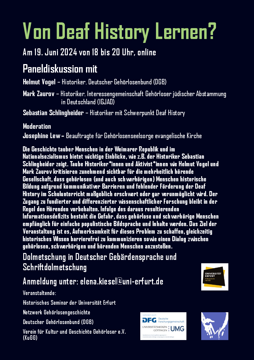 Plakat zur Veranstaltungen