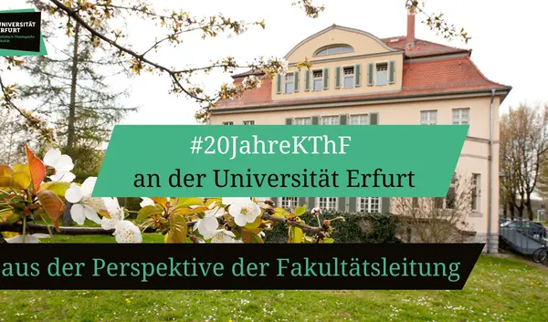 Bild der Villa Martin im Frühling mit dem Schriftzug #20JahreKThF