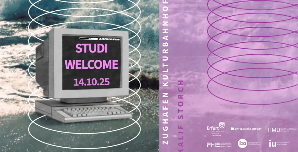 Flyer Studi Welcome Party STET Zughafen Erfurt