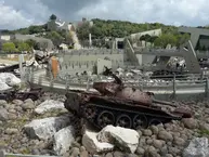 Ein kaputter Panzer im Hisbollah-Museum