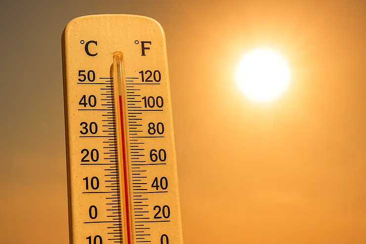 Sonne und Thermometer