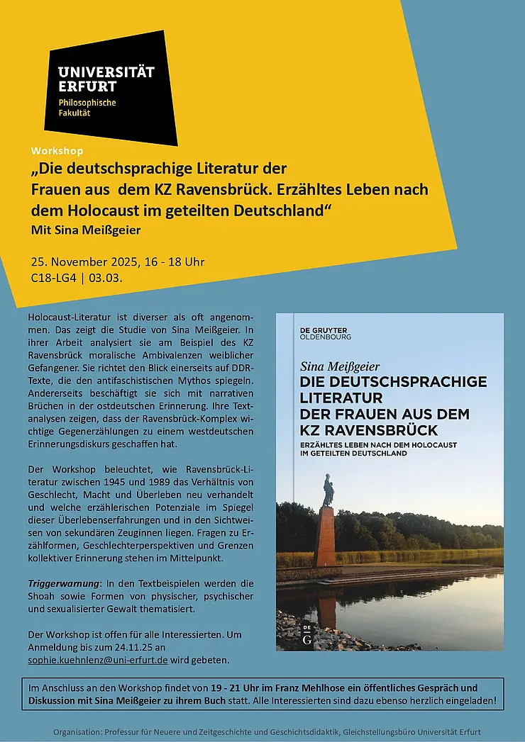 Plakat: Workshop Meißgeier Ravensbrück