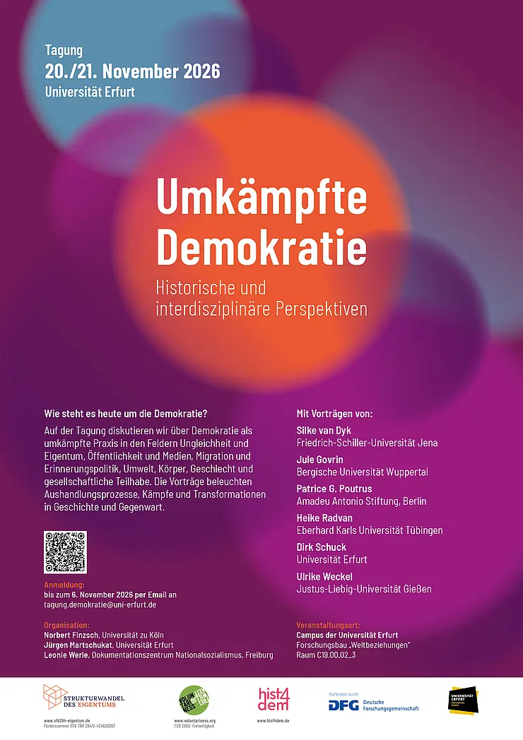 Poster zur Tagung "Umkämpfte Demokratie"