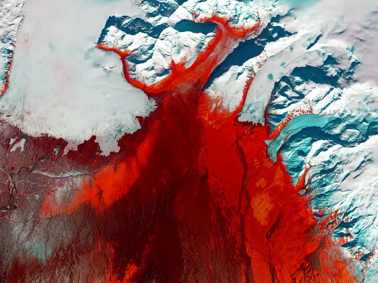 Gletscher aus dem Weltraum fotografiert