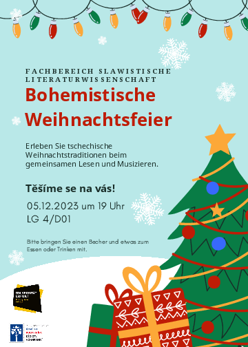 Plakat zur bohemistischen Weihnachtsfeier in der Slawistik