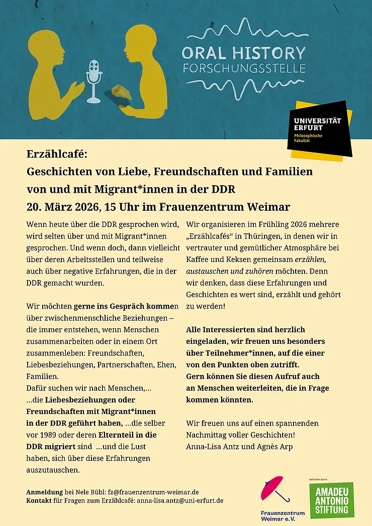 Plakat Erzählcafe Weimar