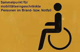 Symbol Sammelpunkt mobilitätseingeschränkte Personen