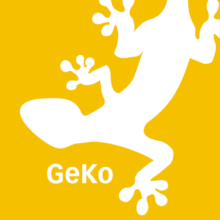 Weißer Gecko auf gelbem Untergrund