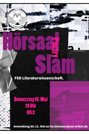 Plakat zum IV. Hörsaalslam des FSR LitWiss