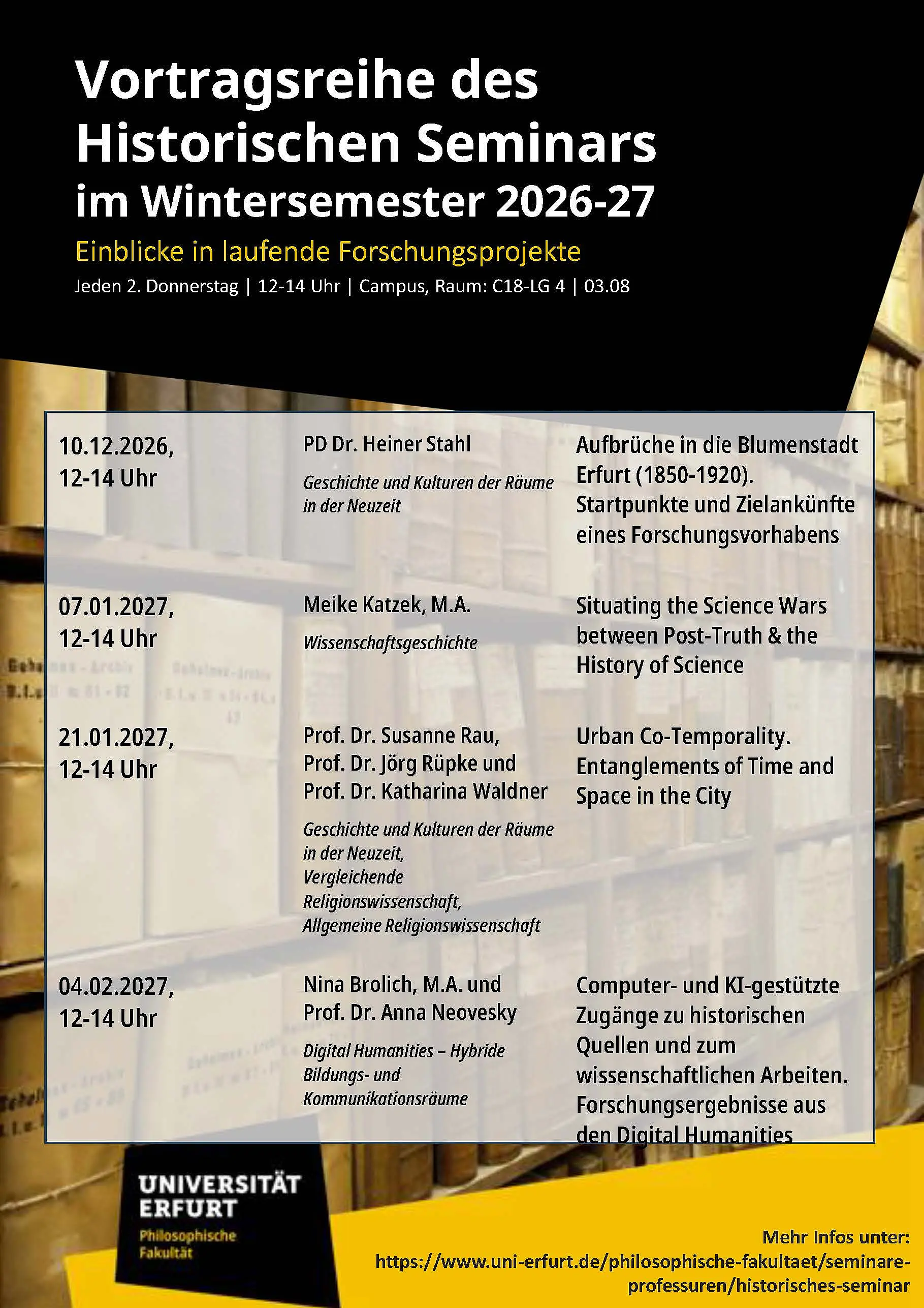 Programm der Vortragsreihe - Teil 2