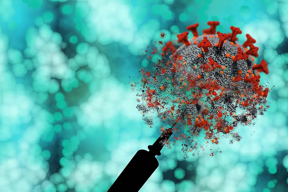 Virus und Spritze
