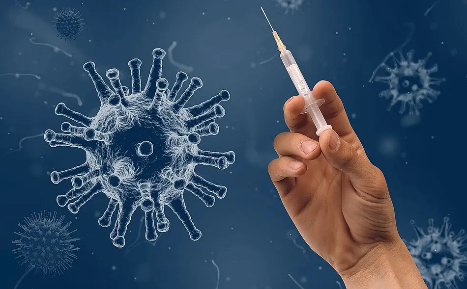 Virus und Spritze