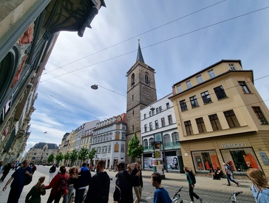 city scene at Erfurt's Anger