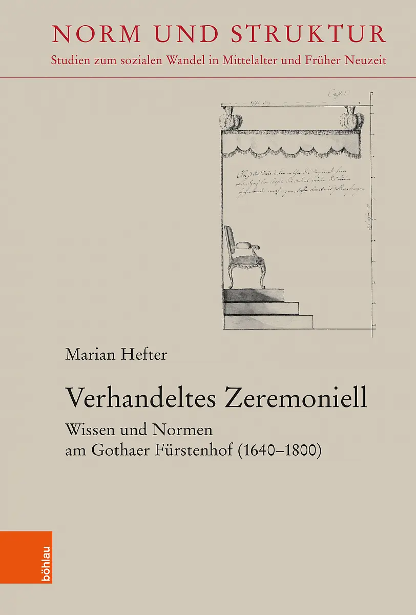 Cover des Buchs mit Federzeichnung eines erhöhten Herrschersessels