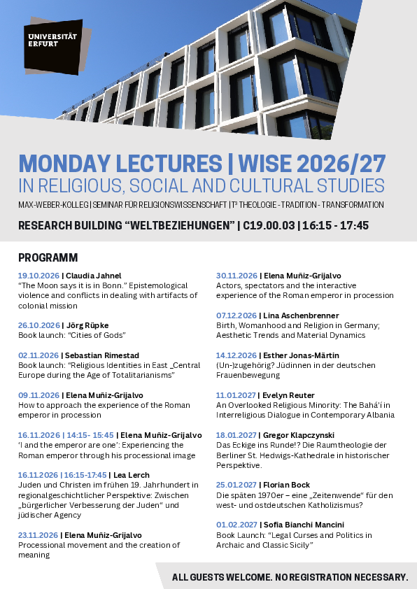Monday Lectures WiSe 2026-2027