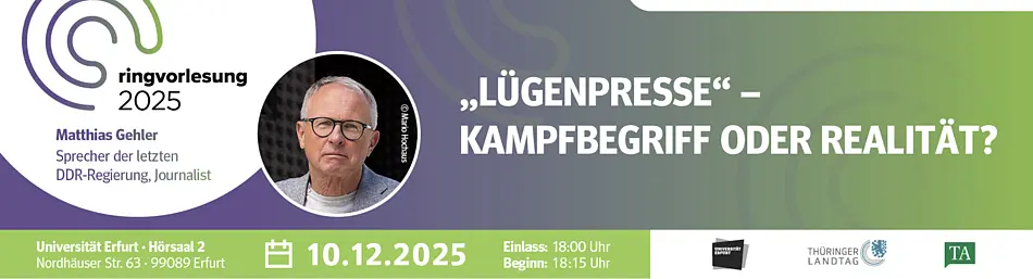 banner for the lecture series with Mathhias Gehler