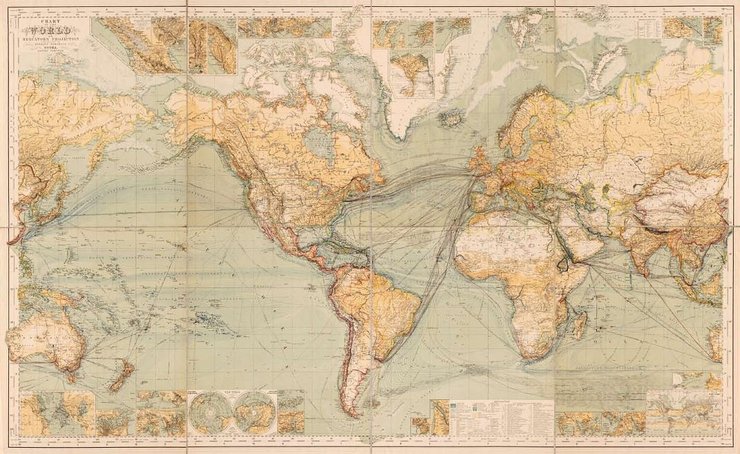 Hermann Berghaus, Chart of the World on Mercators Projection, 11. Auflage, 1886, Sammlung Perthes Archiv 2° 219