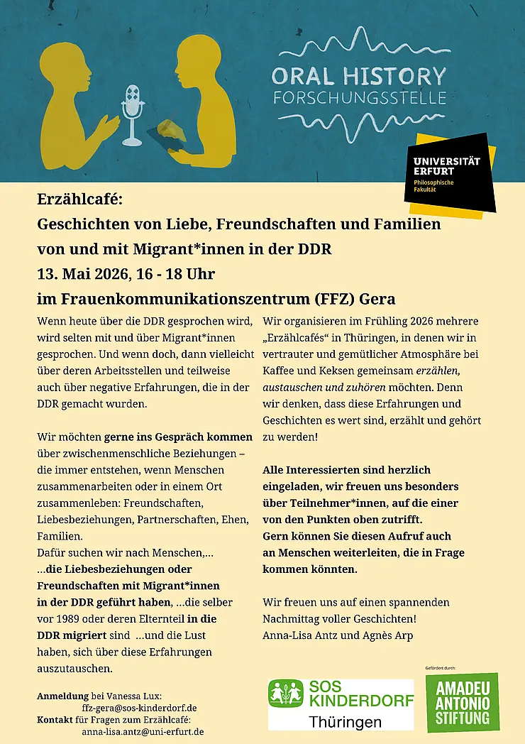 Plakat Erzählcafe Gera