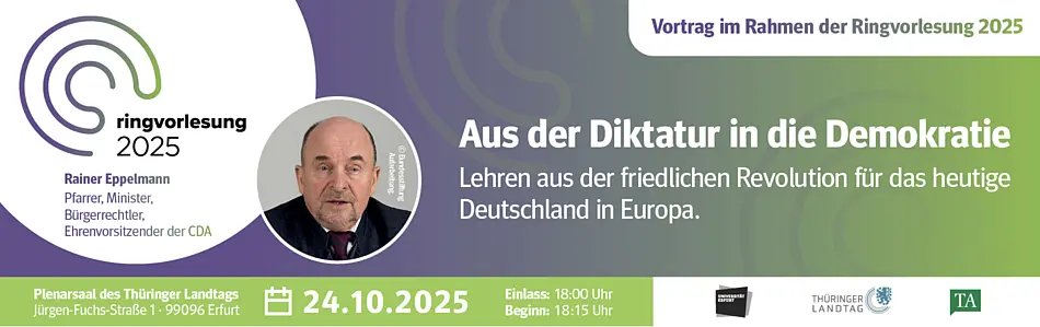 Anzeige Ringvorlesung mit Rainer Eppelmann
