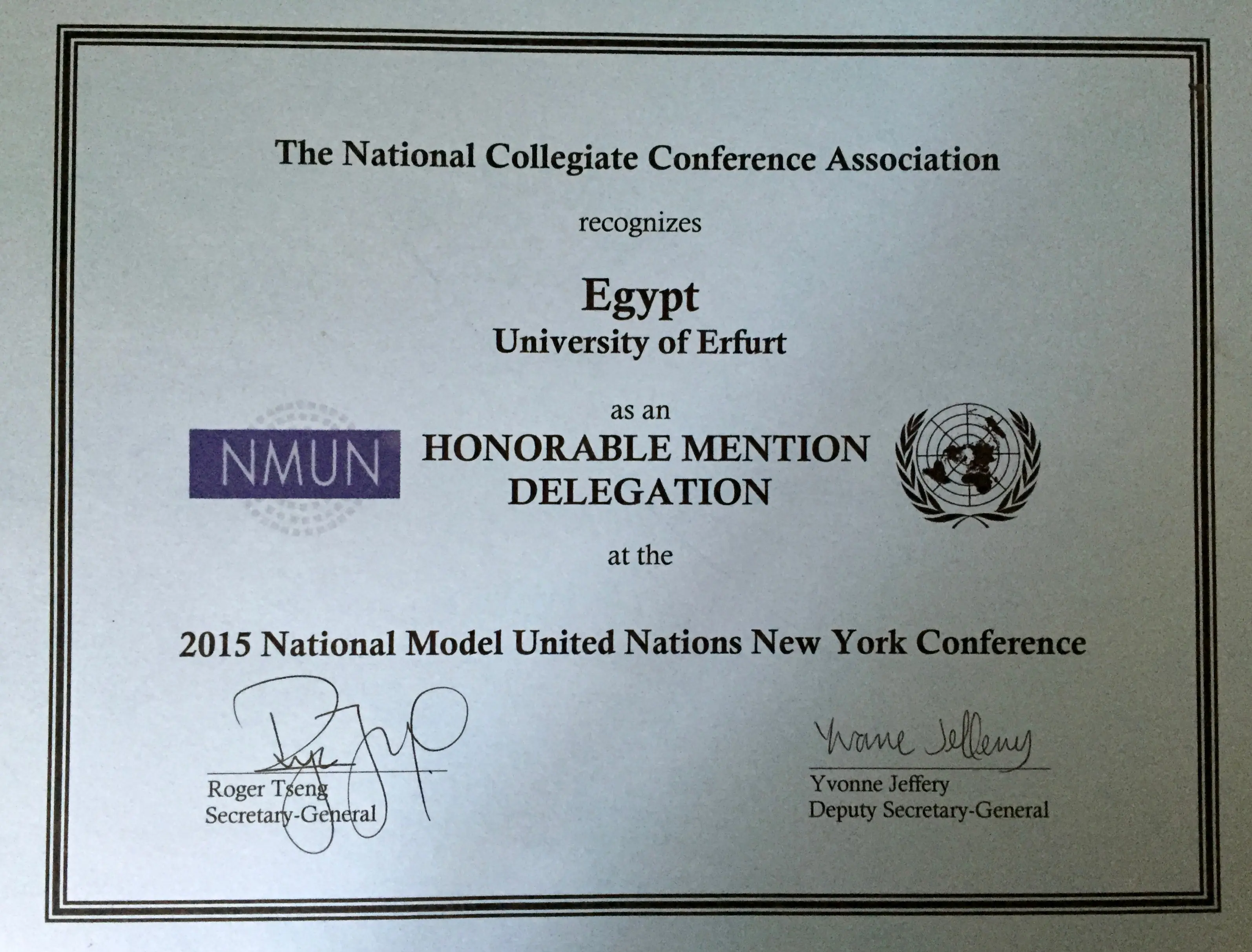 Auszeichnung Egypt Honorable Mention Delegation