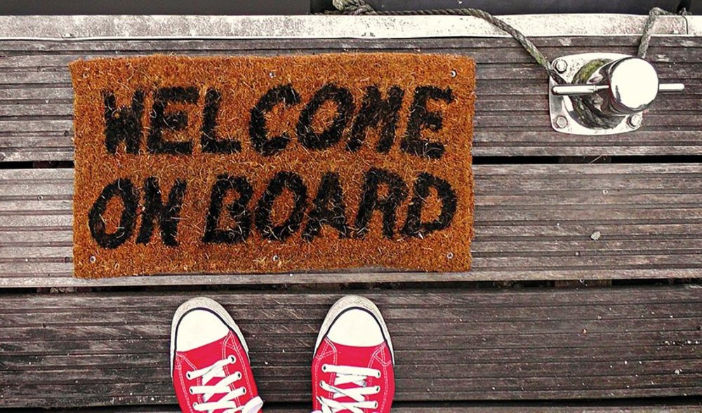 Schriftzug "Welcome on Board"