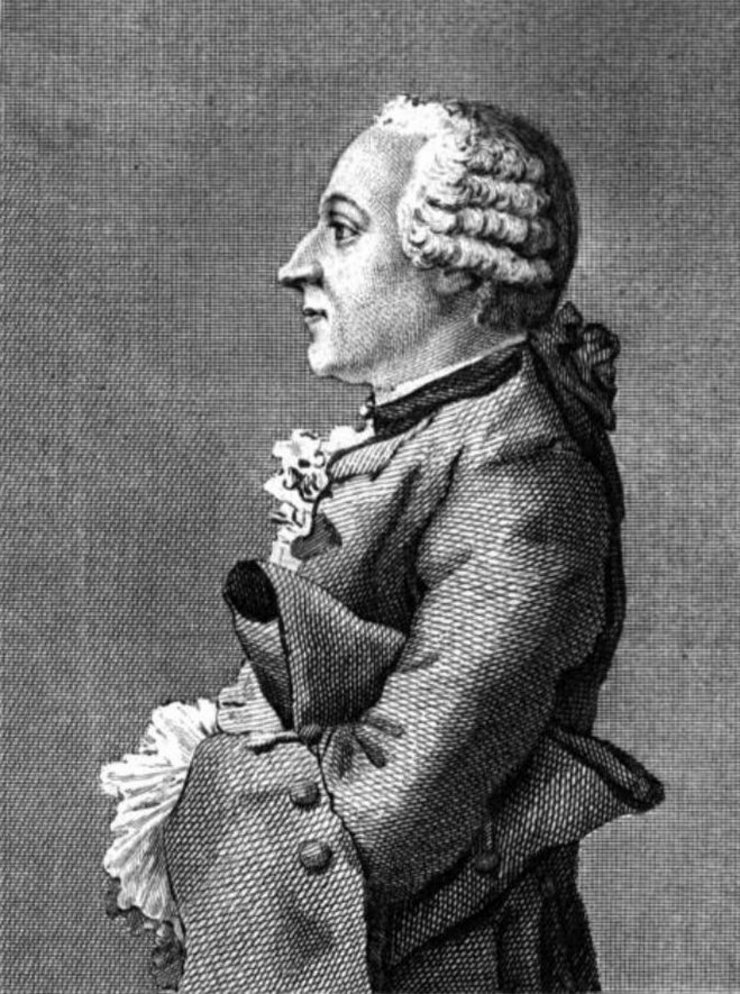 Friedrich Melchior von Grimm, Stich nach Carmontelle (1769)