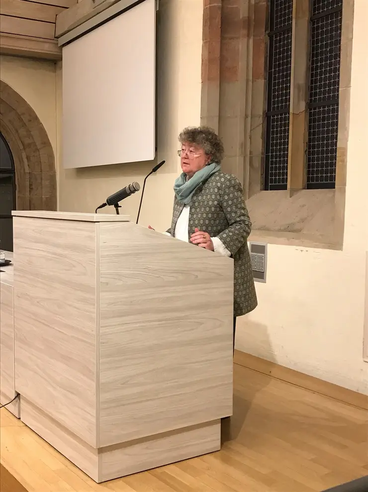 Prof. Dr. Dorothea Sattler bei einer Gastvorlesung an der Katholisch-Theoligischen Fakultät der Universität Erfurt im Januar 2020