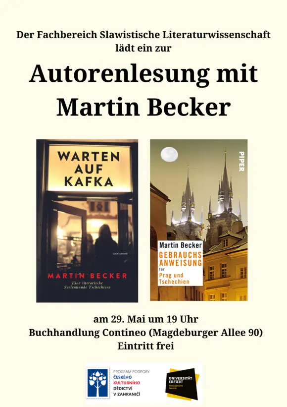 Plakat und Informationen zur Autorenlesung mit Martin Becker