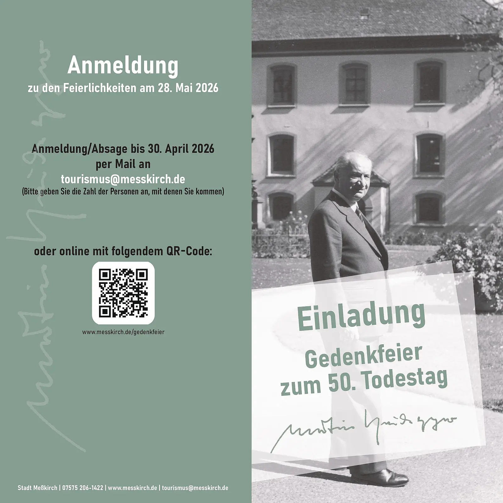 Einladung: Gedenkfeier zum 50. Todestag von Martin Heidegger