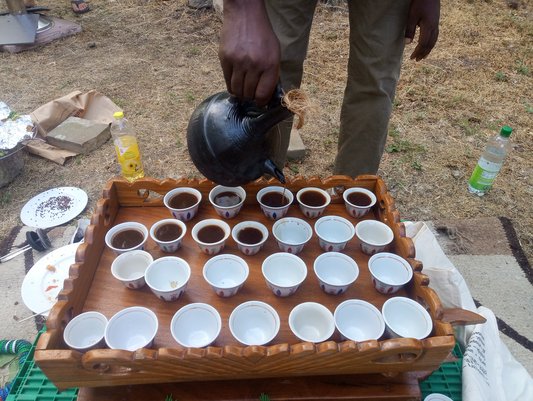 Äthiopische Kaffeezeremonie am Pagenhaus