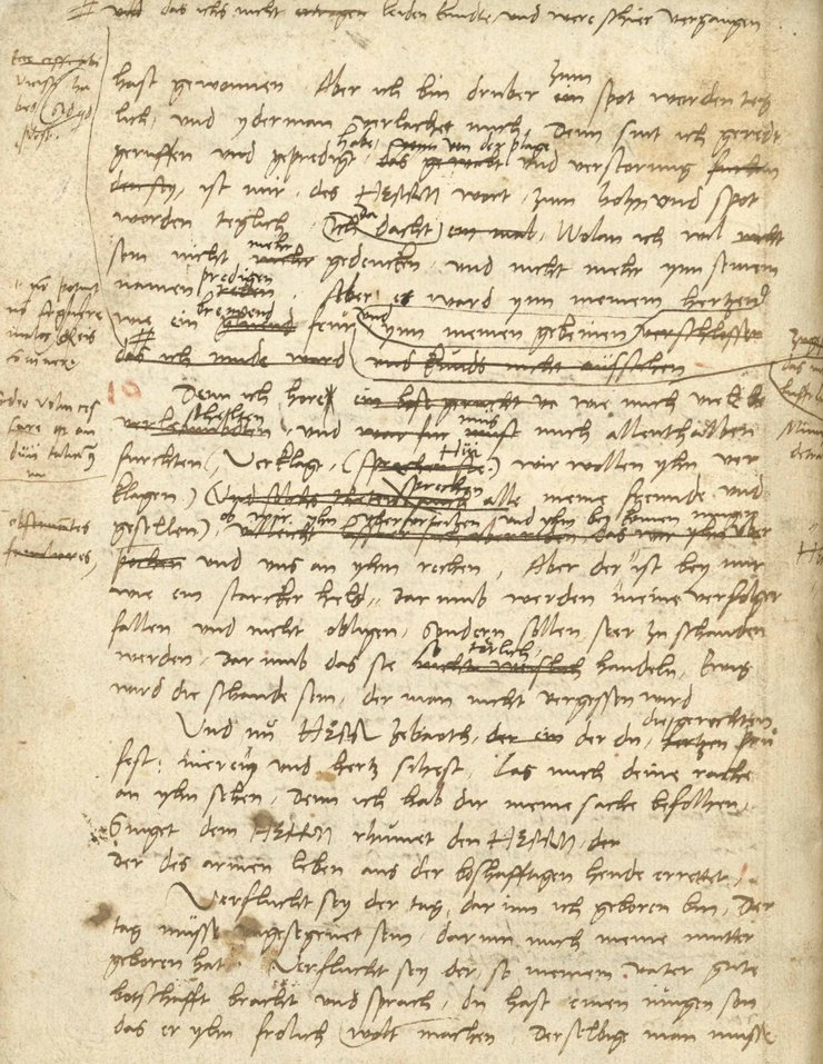 Ausschnitt aus Luthers Druckmanuskript