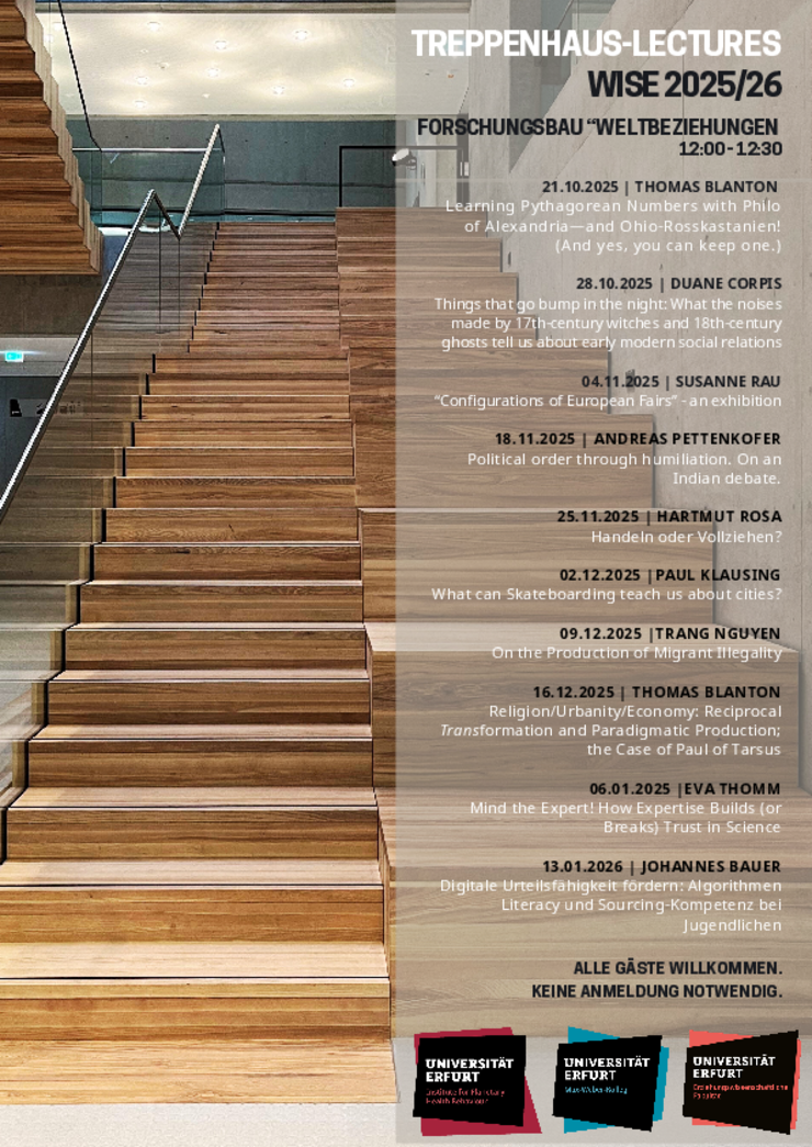 Übersicht Treppenhaus Lectures WiSe25/26