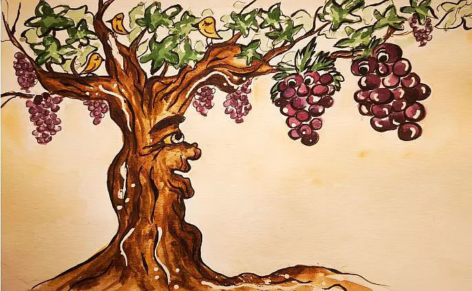 Illustration from the book "Zwei Trauben" 
