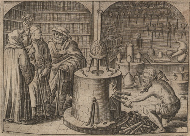 [Translate to English:] Abbildung: Theosophie & Alchemie, 1678, Kupferstich auf Papier, 7 x 9,6 cm, Deutsche Fotothek (Inv.-Nr. df_tg_0007146), via Wikimedia Commons