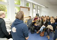 Vortrag des Studierendenrats für Erstis während der Stet-Woche 
