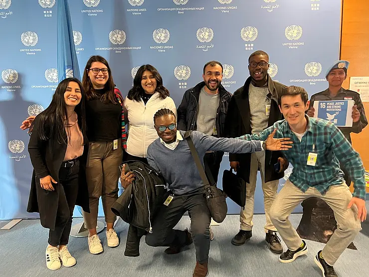 Students visitng the UN offices in Vienna