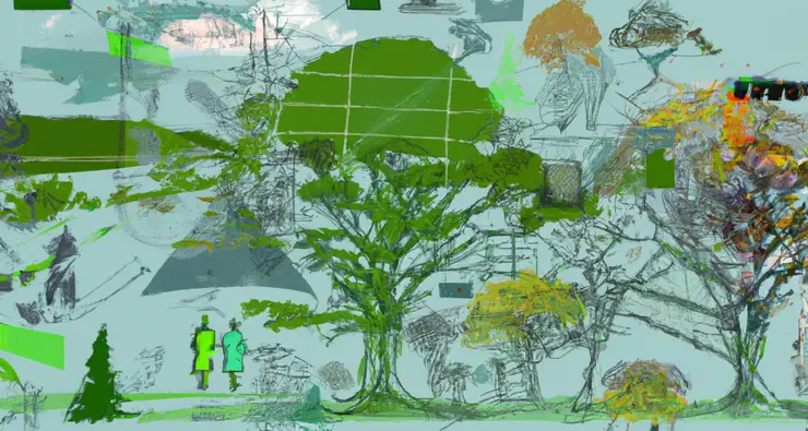 Mit Dall-E erstellte Illustration Studientage Wald