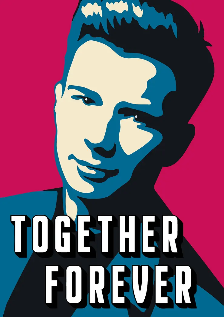 "Together forever" postcard motif