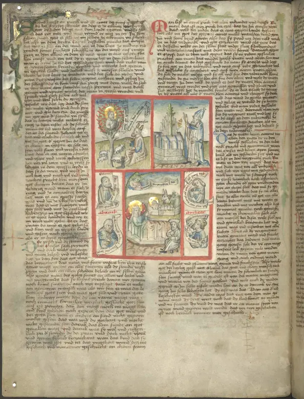 Blatt 2 verso der Biblia pauperum der ThULB Jena