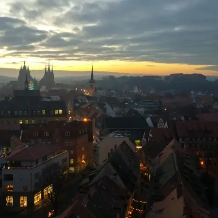 Blick von oben auf die Erfurter Innenstadt