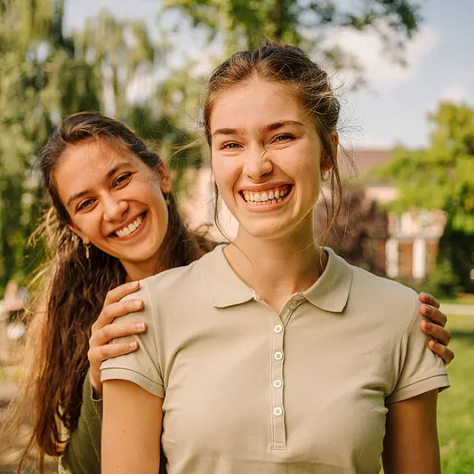 female students on campus