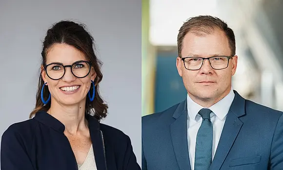 2 Porträtfotos: Prof. Dr. Cornelia Betsch und Carsten Schneider